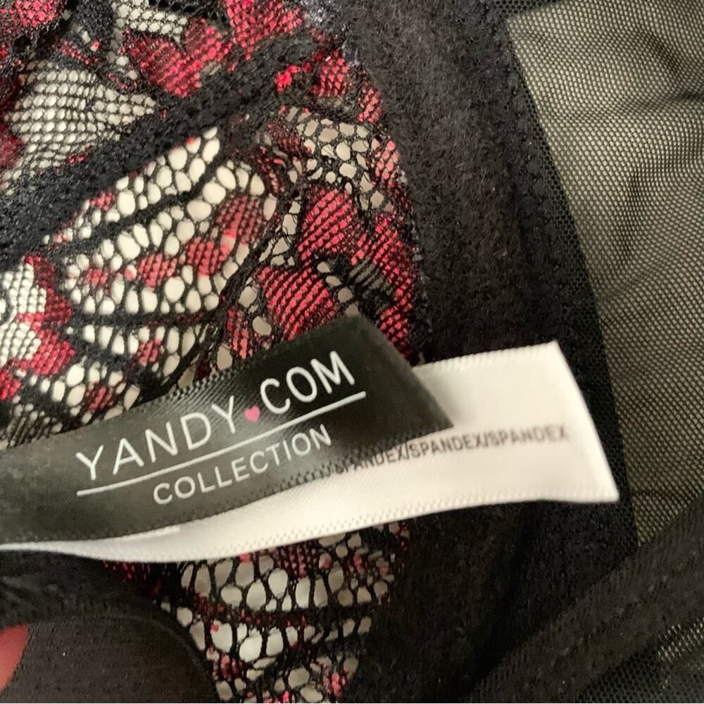Bundle of Two Yandy Lingerie Sets - Red Lace Babydoll & Black Satin Chemise L/XL - Picture 10 of 16